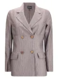 Giorgio Armani pinstripe double-breasted blazer - Grey