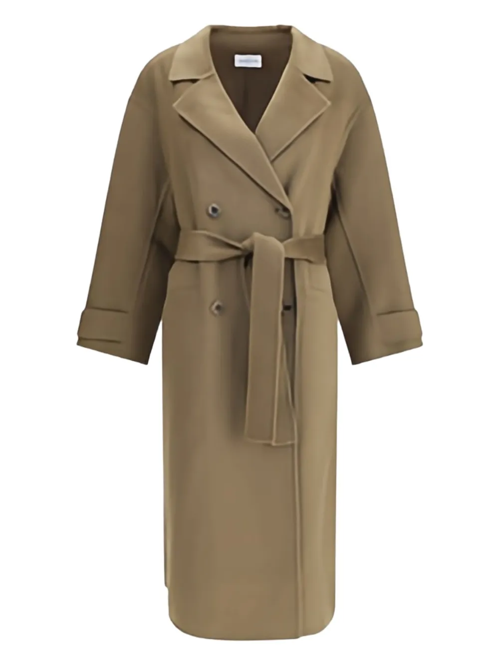 The Dynamis Studio Belted Double-breasted Coat In Brown