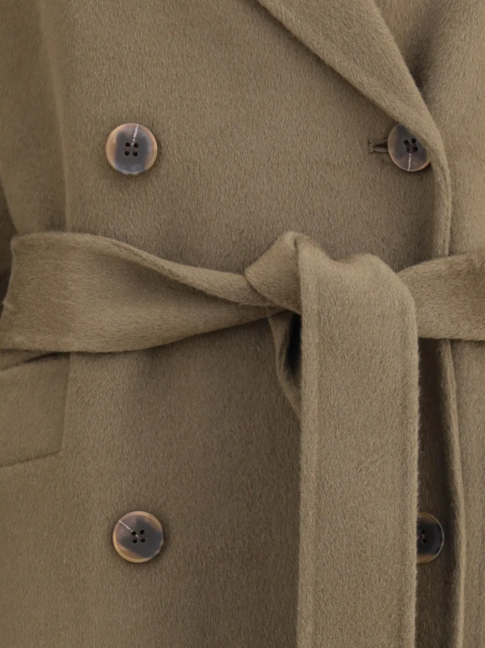 The Dynamis Studio Belted Double-breasted Coat In Brown