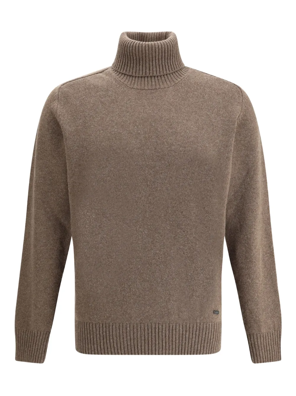 Brooksfield Virgin Wool Turtleneck Sweater In Brown