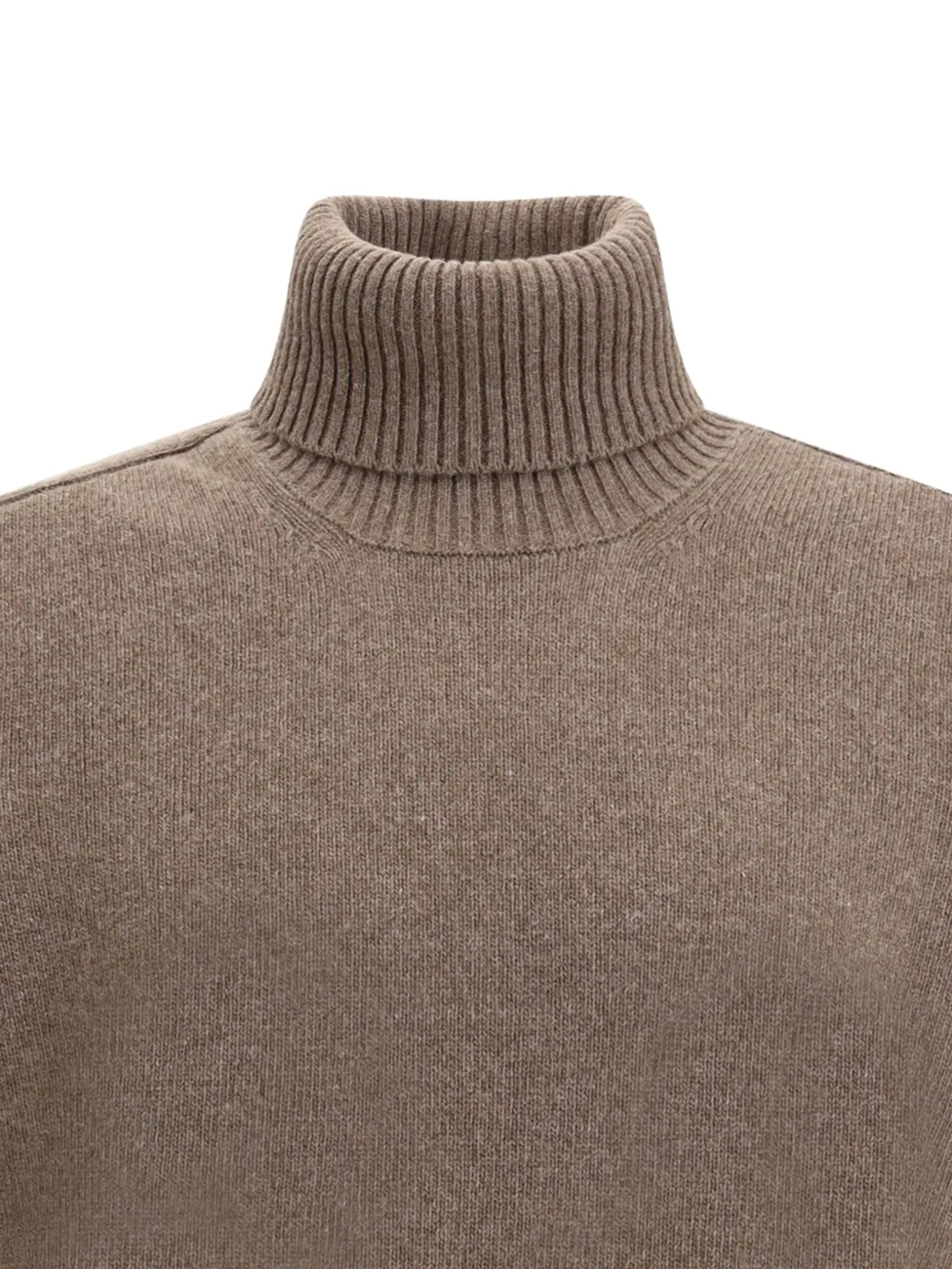 Brooksfield Virgin Wool Turtleneck Sweater In Brown
