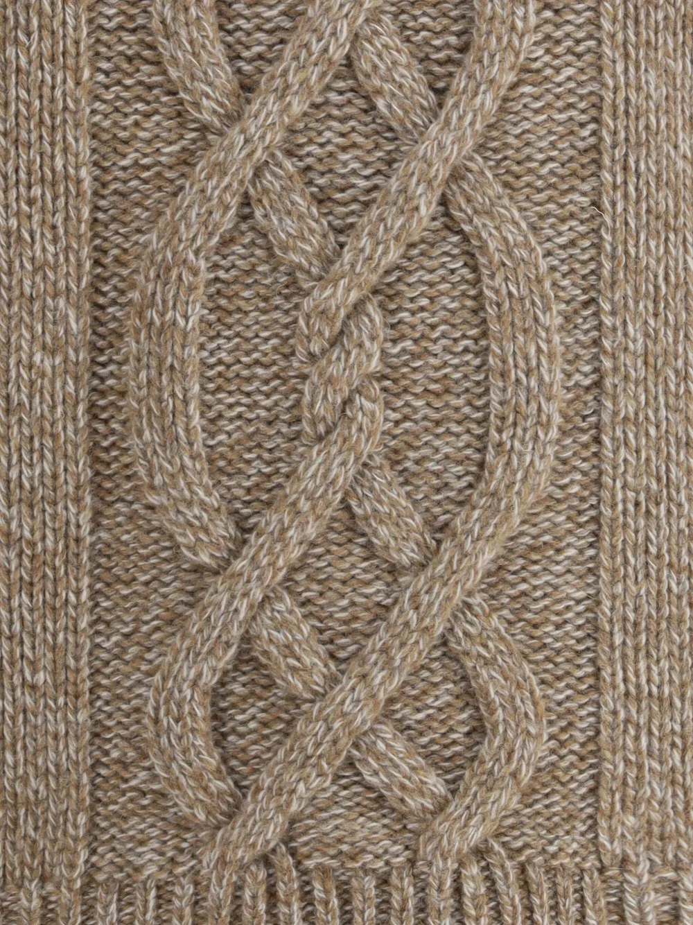 Brooksfield High-neck Cable-knit Sweater In Gray