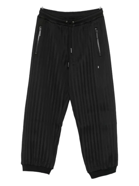 MADFRENZY striped zip-pocket track pants 