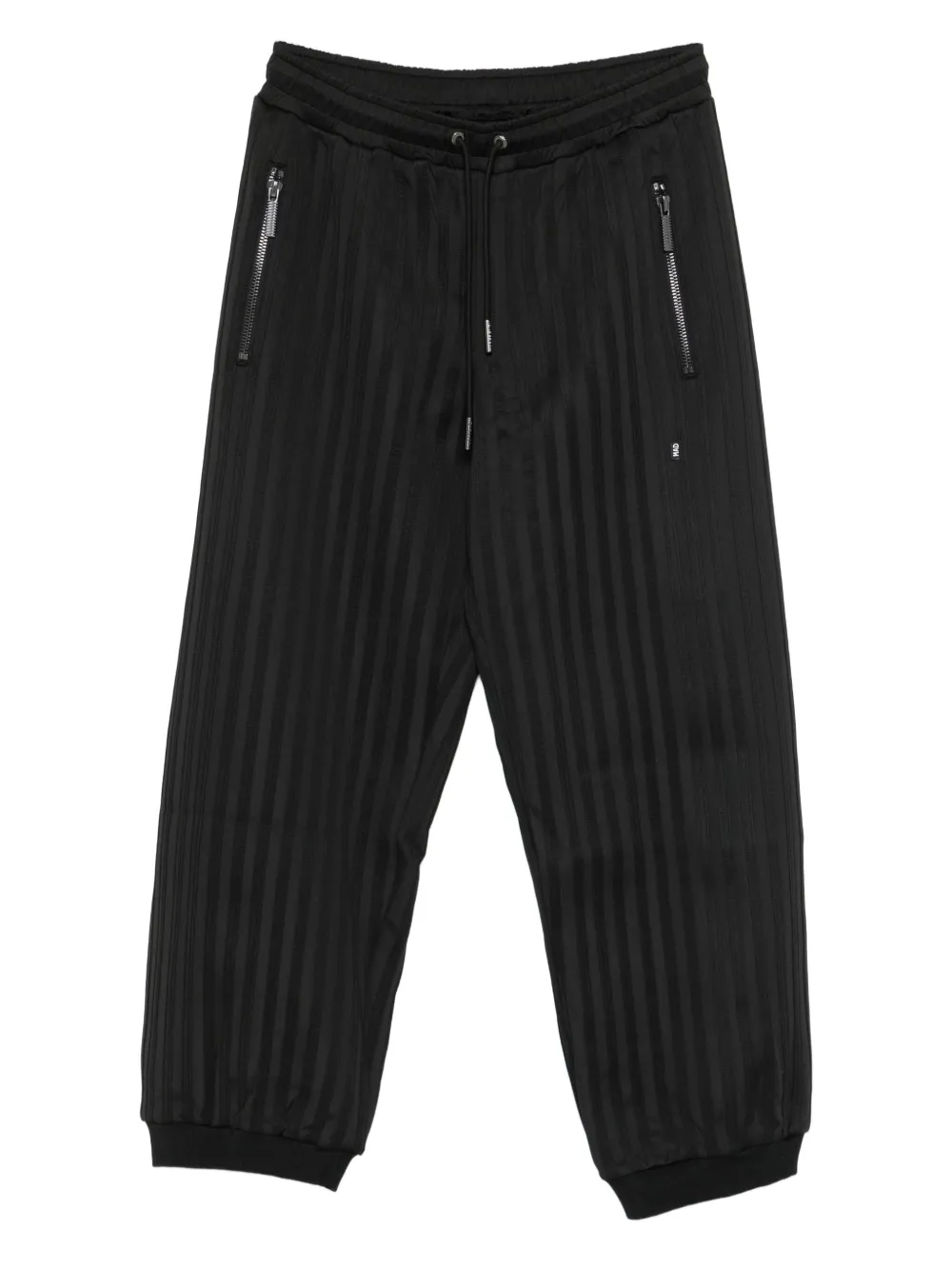 MADFRENZY striped zip-pocket track pants | Black | Image 1
