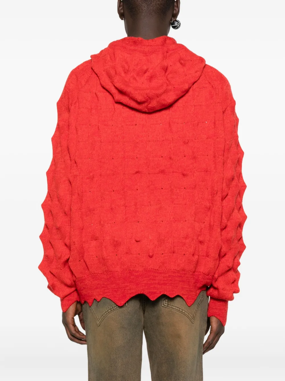Hooded Cable-Knit Cardigan