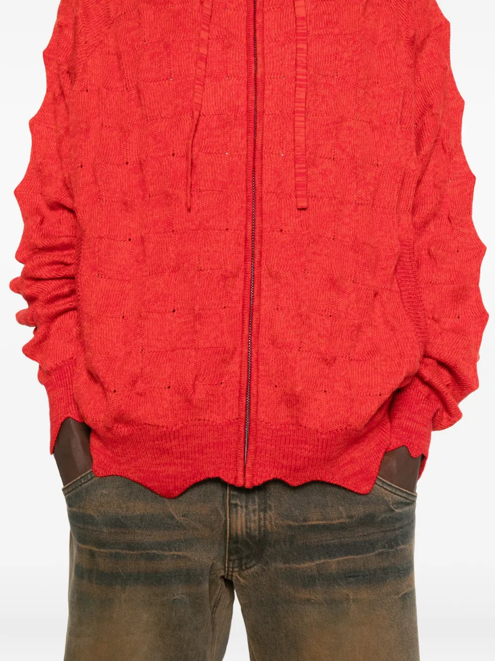 Hooded Cable-Knit Cardigan
