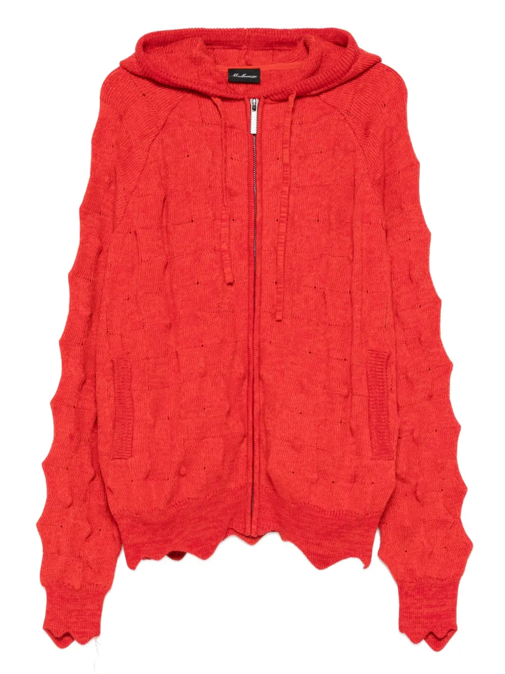 MADFRENZY hooded cable-knit cardigan | Red | Image 1