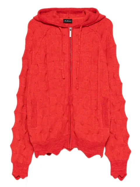 MADFRENZY hooded cable-knit cardigan 
