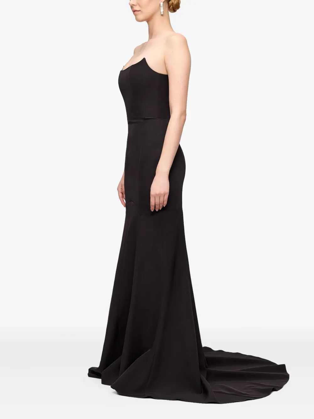 V:PM ATELIER Eden strapless maxi-jurk Zwart