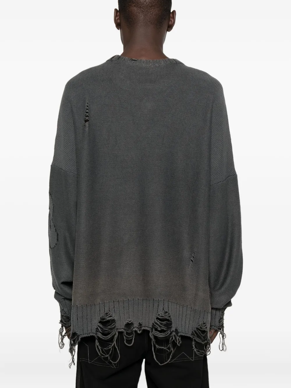Madfrenzy Cortex Distressed Sweater In Gray