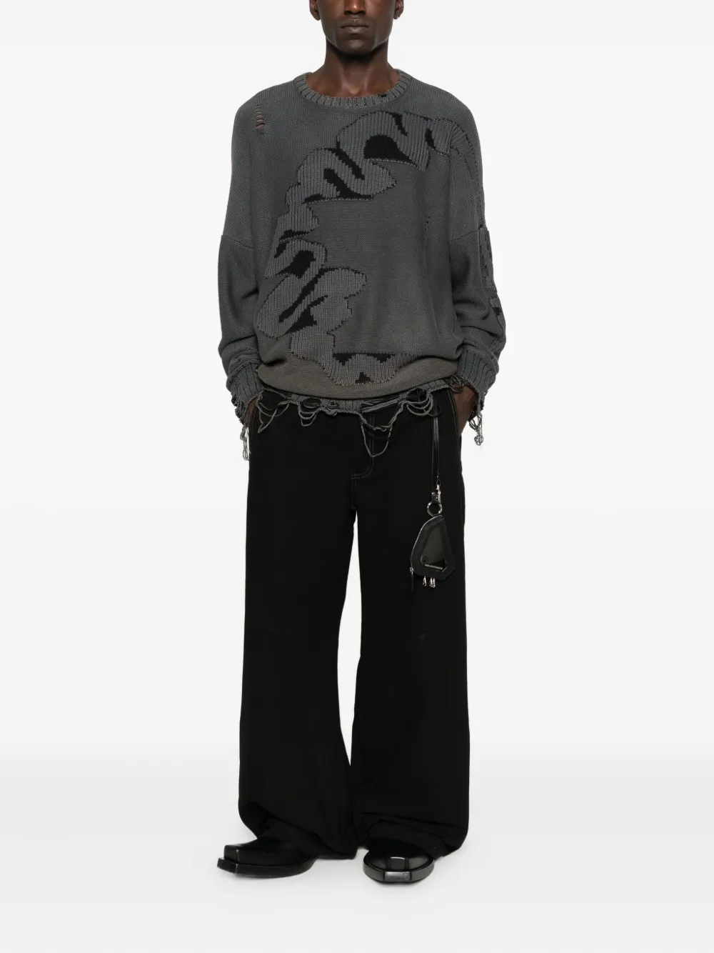 MADFRENZY Cortex distressed sweater - Grijs