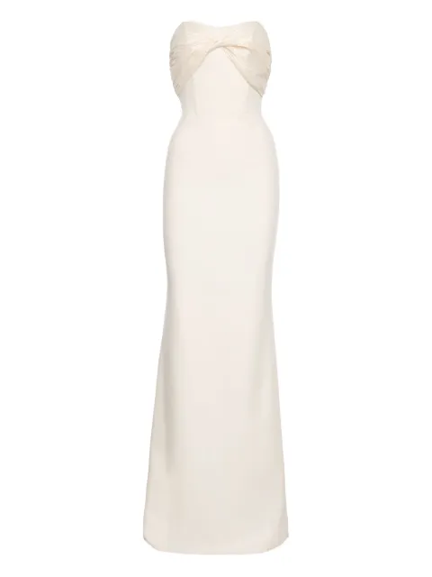 V:PM ATELIER vestido strapless con diseño plisado