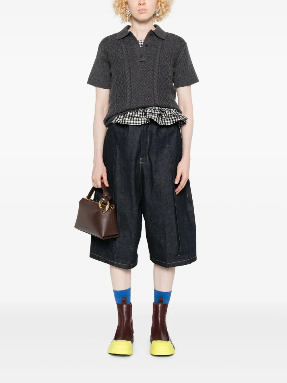 JW Anderson Kabelgebreide polotop met polokraag - Grijs