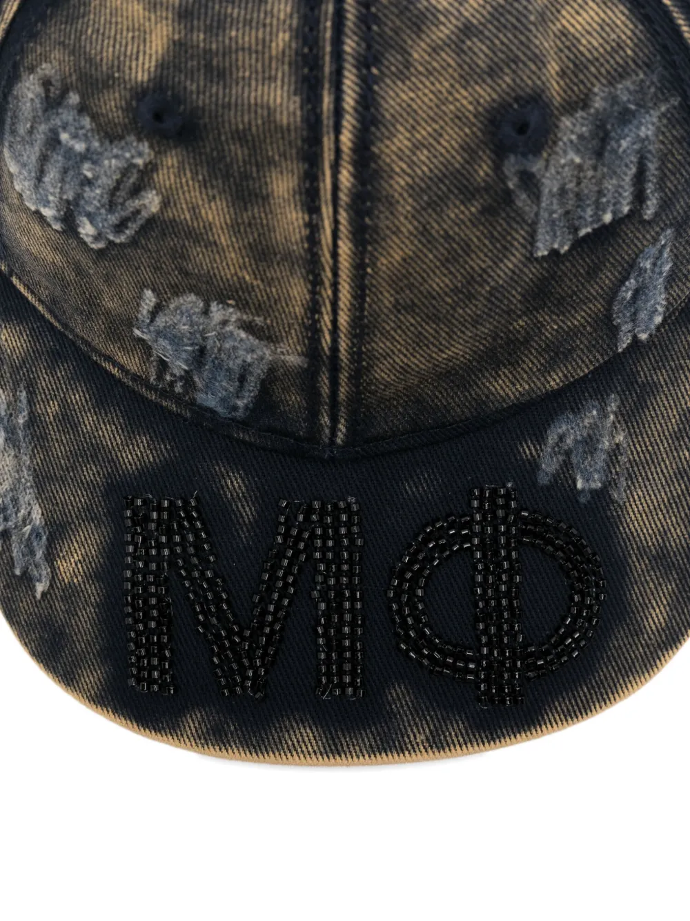 Madfrenzy Beaded-embellishment Baseball Cap In Gray