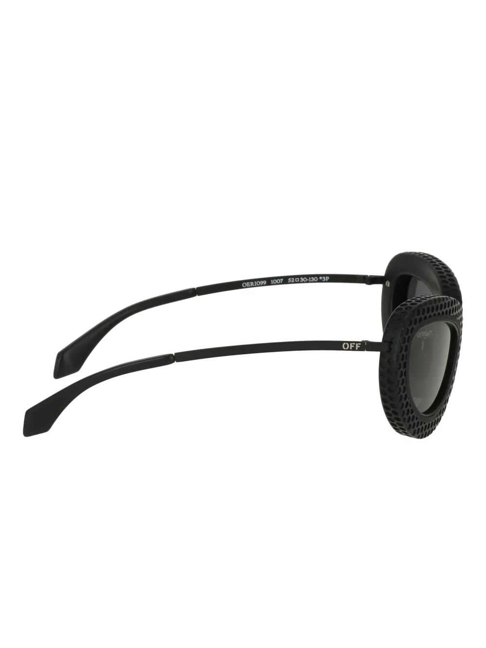 Off-White Zonnebril met ovalen montuur Zwart