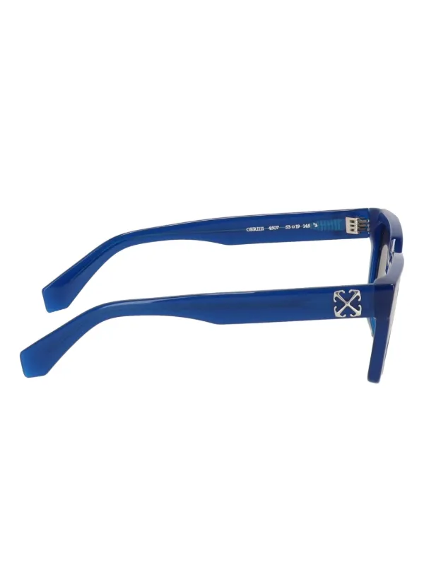 OFF-WHITE スクエアメガネ•サングラス Off-White Eyewear スクエアフレーム サングラス | ブルー