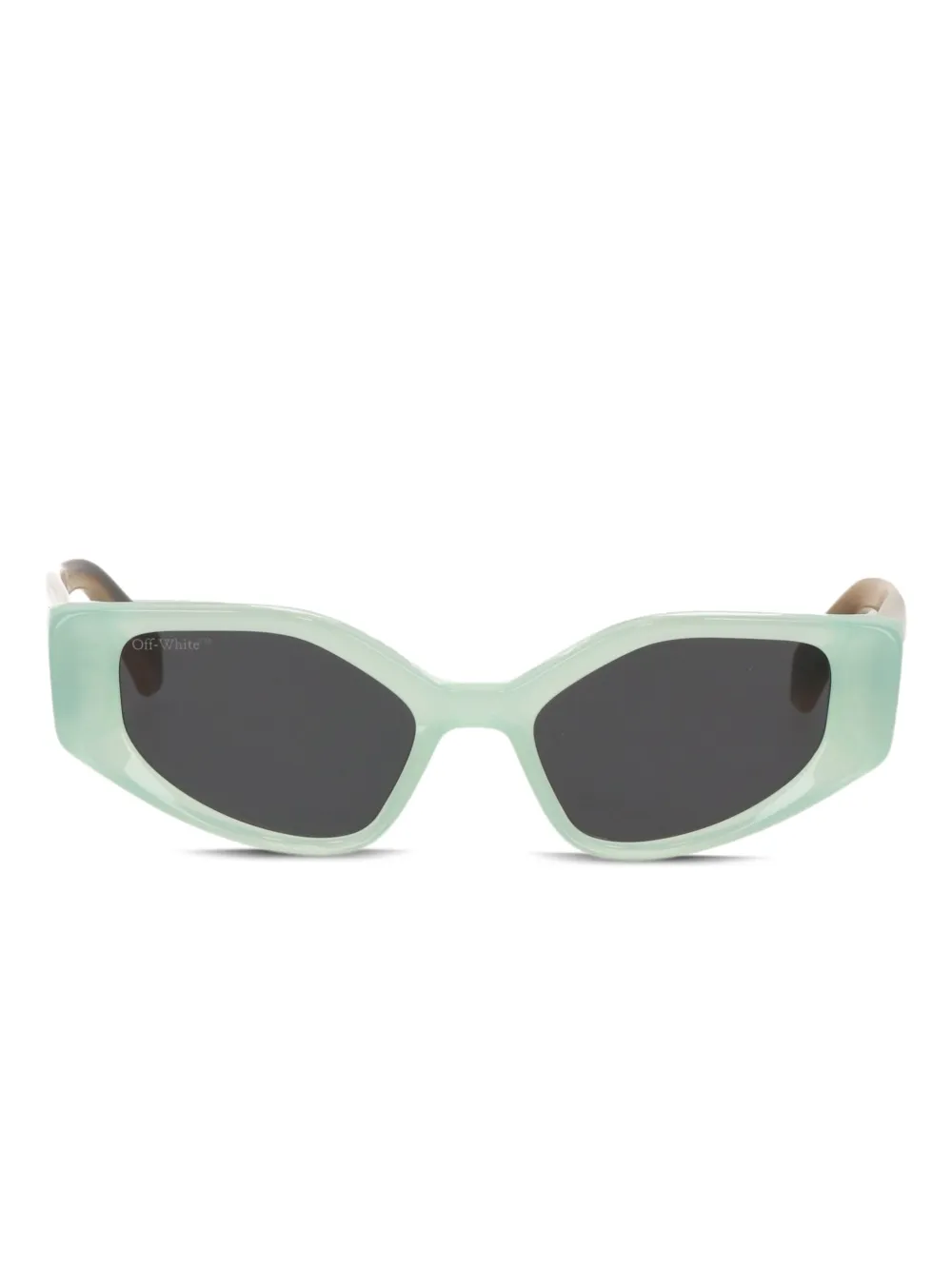 Off-White Eyewear Tweekleurige zonnebril met geometrisch montuur Blauw