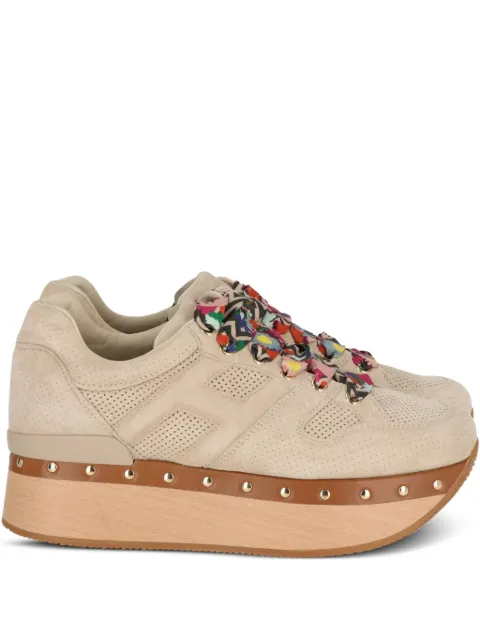 Hogan perforated-front platform suede sneakers 
