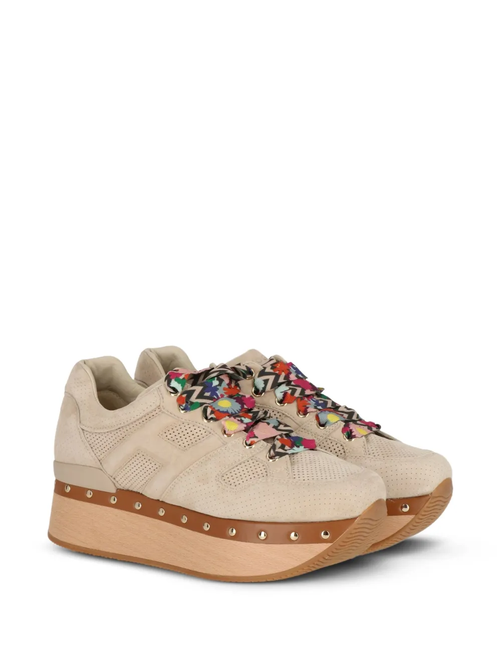 Hogan perforated-front platform suede sneakers | Low-Tops | Image 2