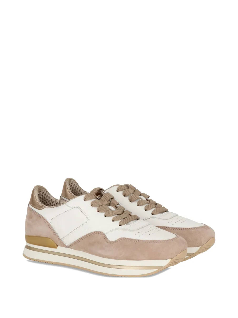 Hogan lace-up suede-leather sneakers - Beige