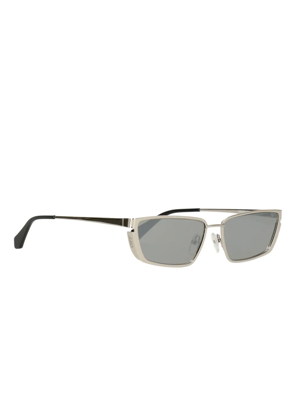 Off-White Eyewear metallic-effect rectangle-frame sunglasses - Zilver