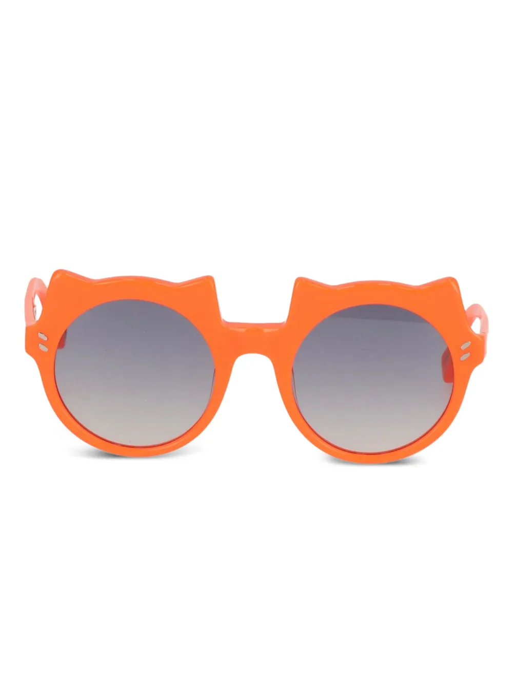 Stella McCartney Kids Zonnebril met rond montuur en kattenoren Oranje