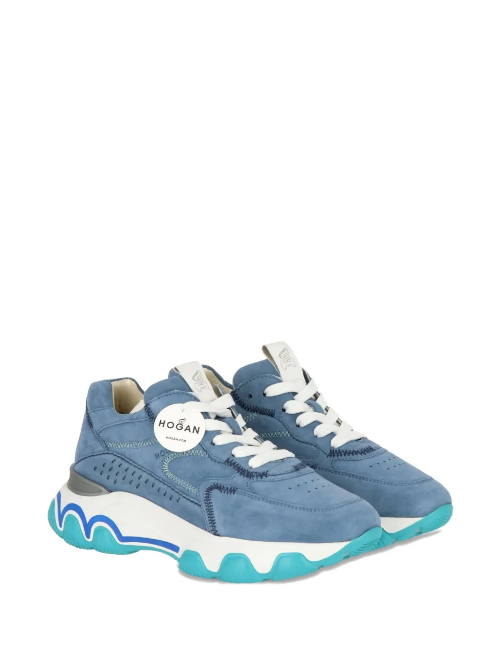 Hogan perforated-front suede sneakers - Blauw