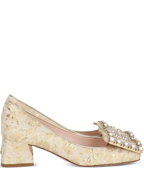 Roger Vivier floral-brocade buckle pumps