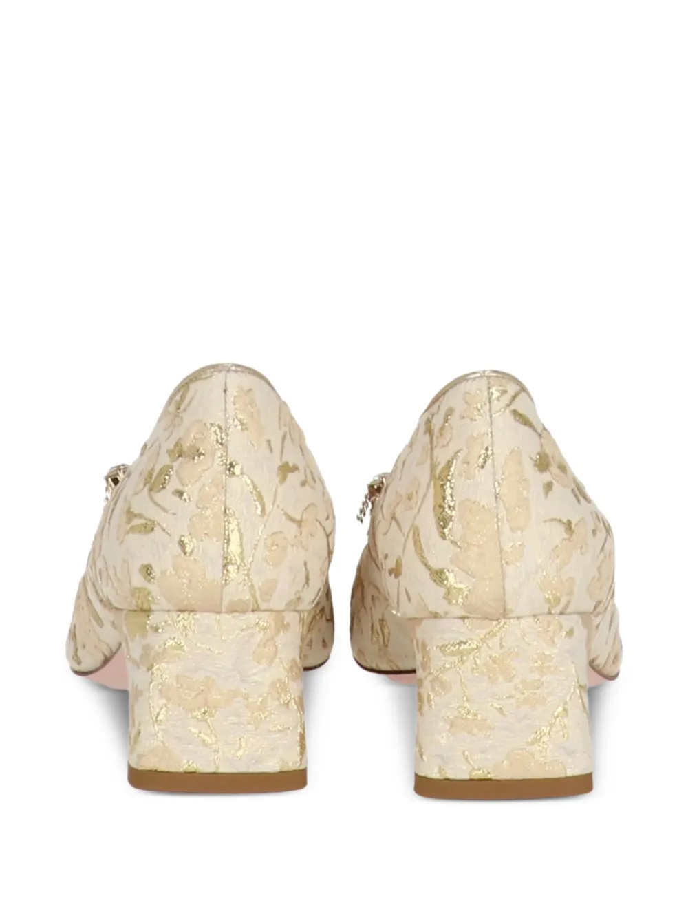 Floral-Brocade Buckle Pumps