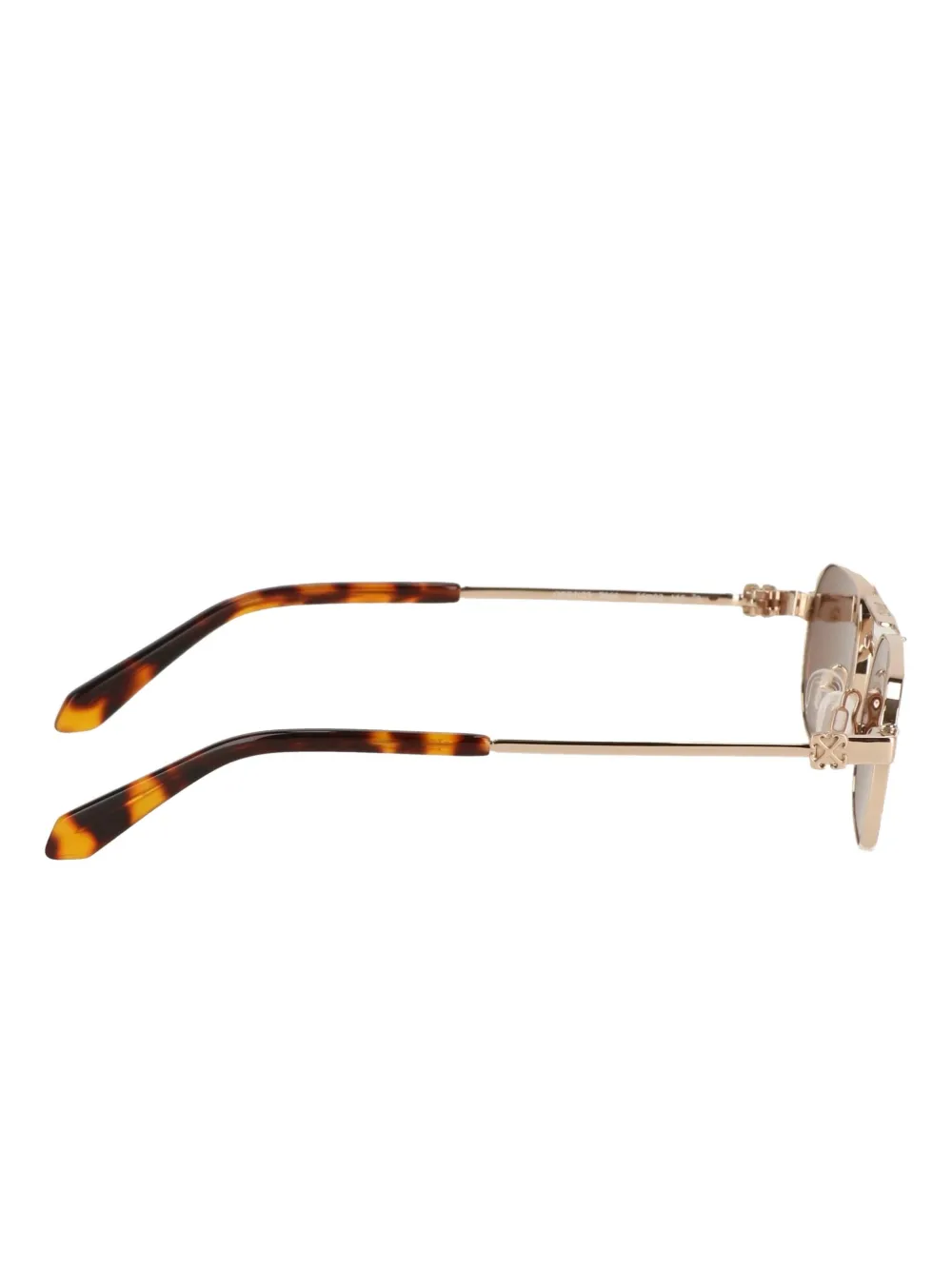 Off-white Eyewear Round-frame Double-bridge Sunglasses In Gold