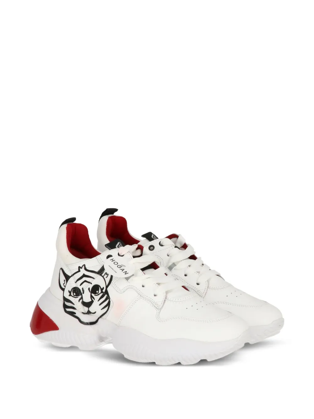 Hogan tiger-detail lace-up sneakers White
