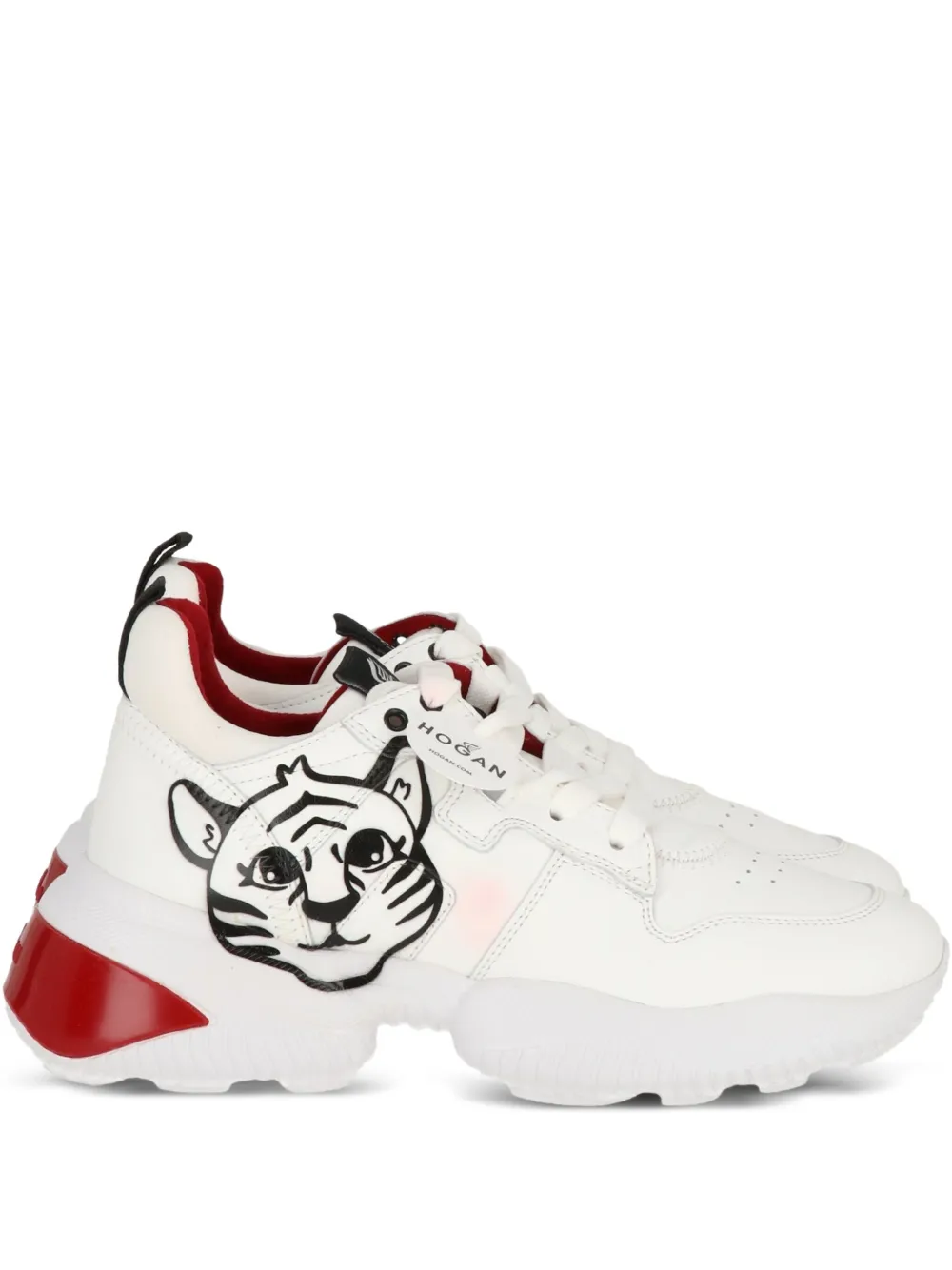 Hogan tiger-detail lace-up sneakers White