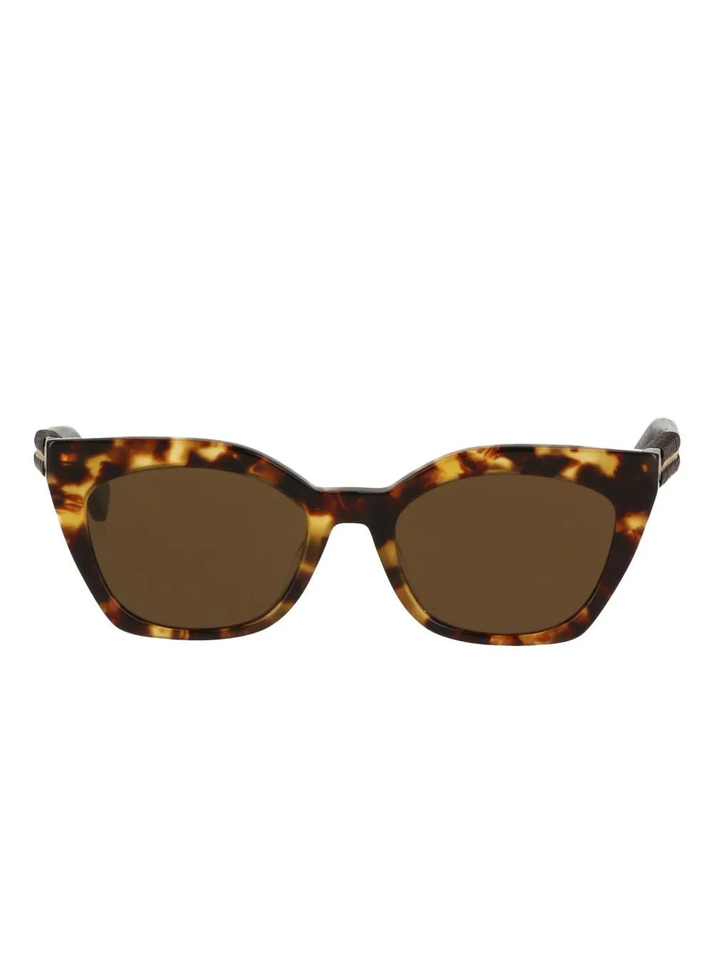 Stella Mccartney Falabella Tortoiseshell Chain-detail Sunglasses In Gray