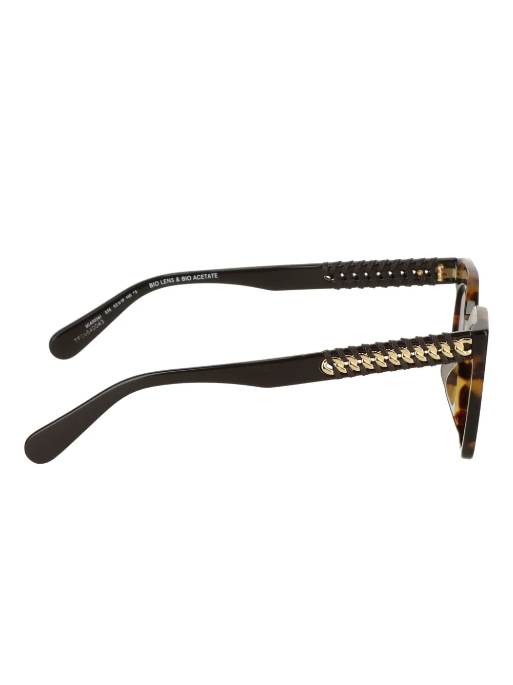 Stella Mccartney Falabella Tortoiseshell Chain-detail Sunglasses In Gray