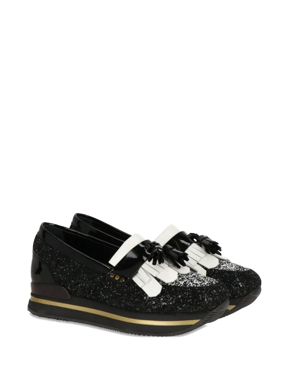 Hogan Platform Tassel Loafers In Black