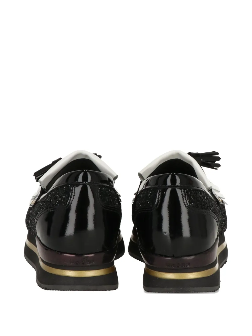 Hogan Loafers met plateauzool en kwastje Zwart