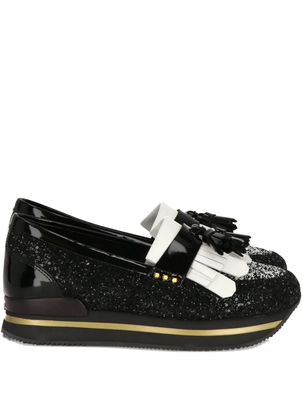Hogan Platform Tassel Loafers In Black