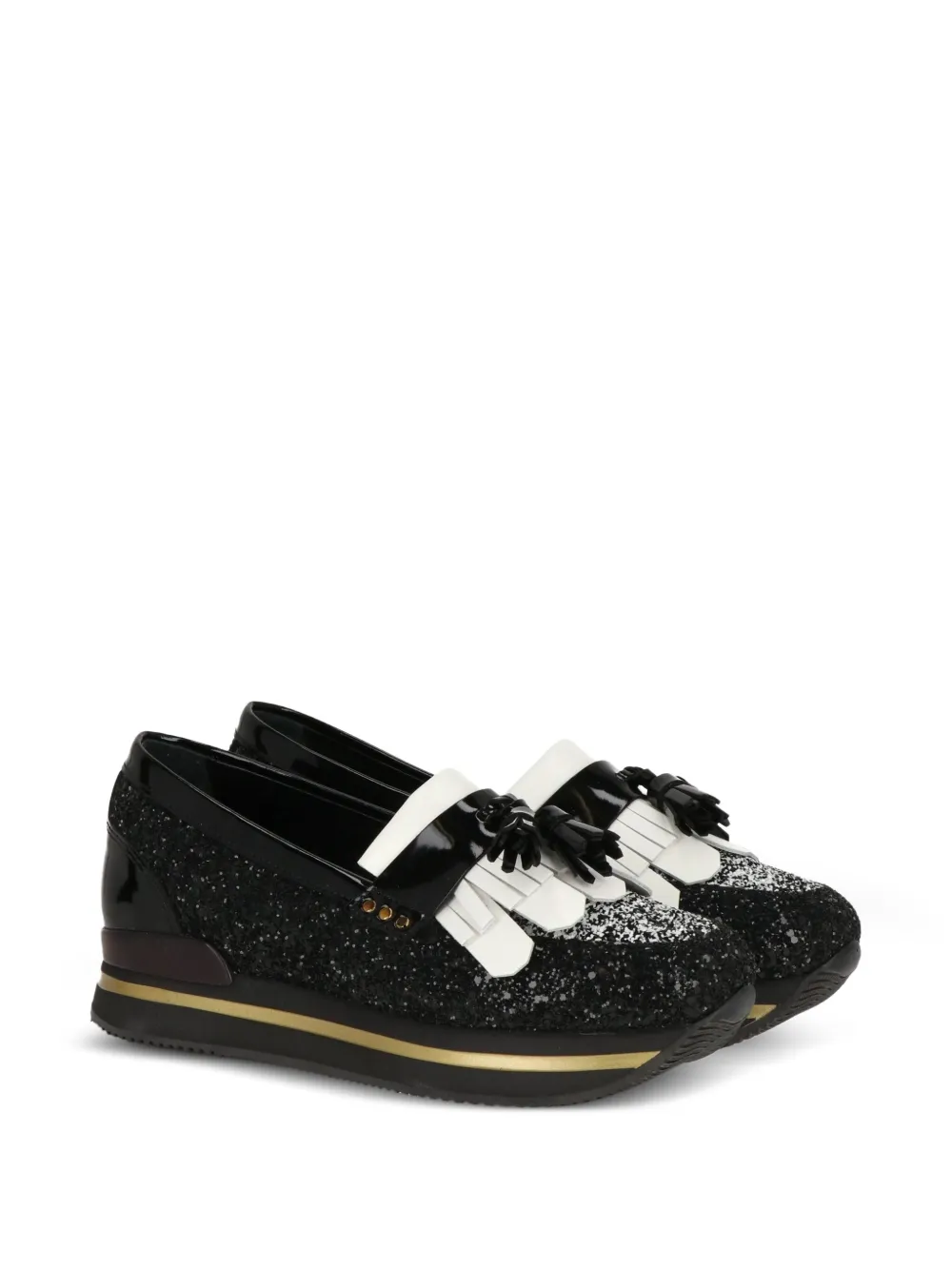 Hogan Loafers met plateauzool en kwastje - Zwart