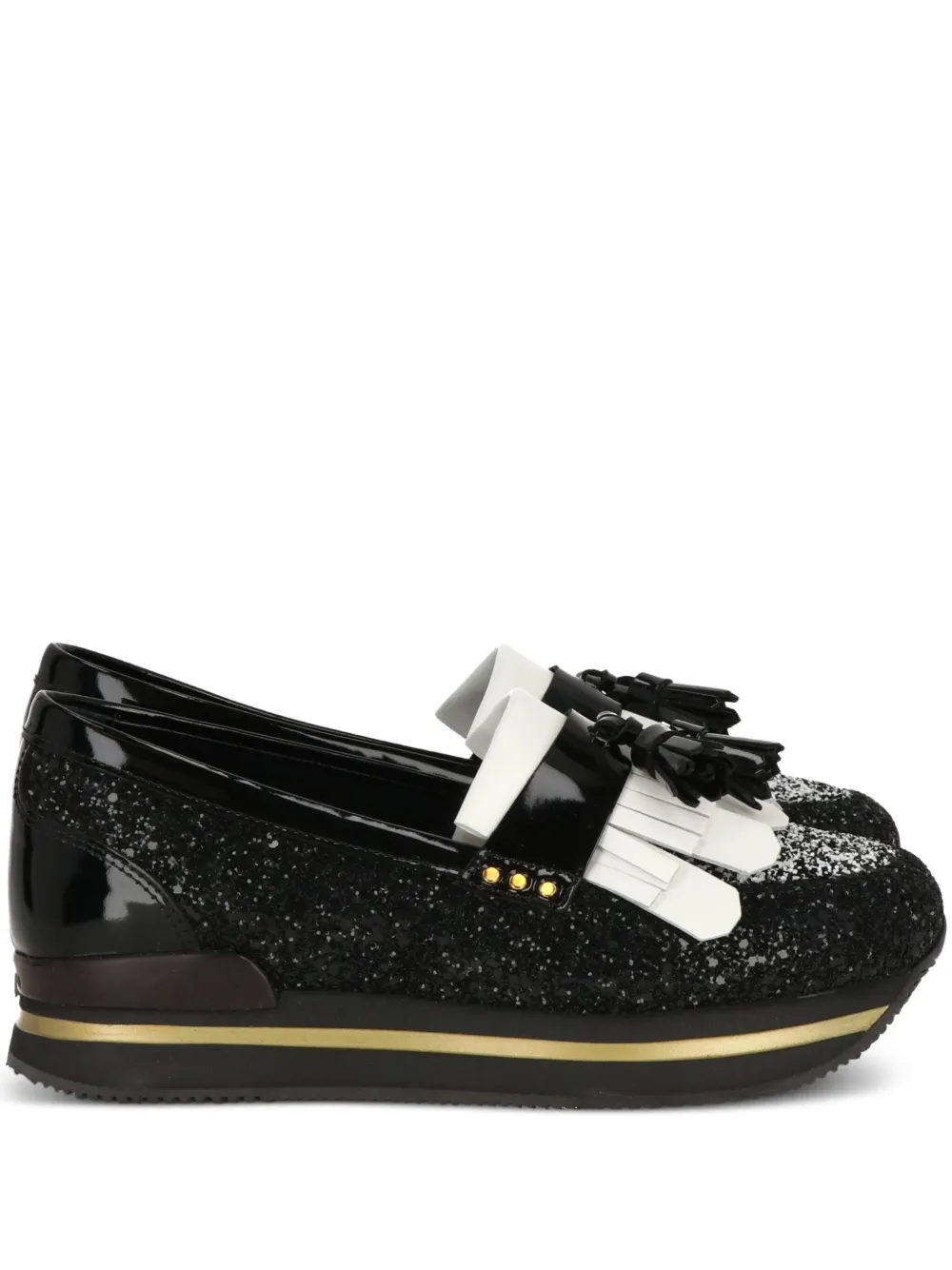 Hogan platform tassel loafers Black