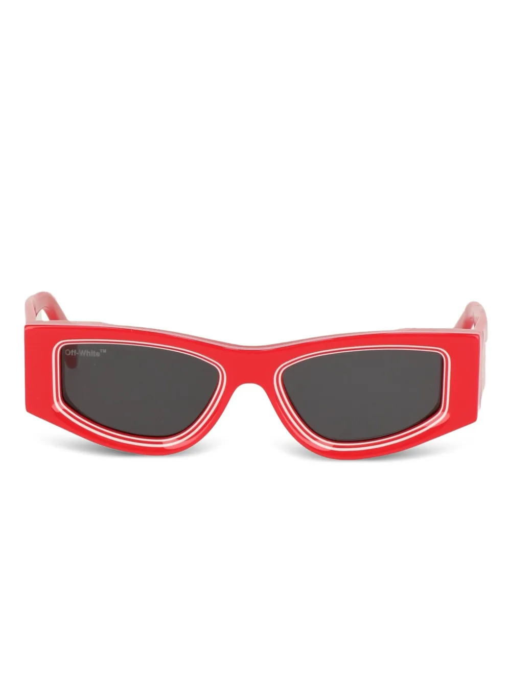Off-White Eyewear Zonnebril met geometrisch montuur Rood