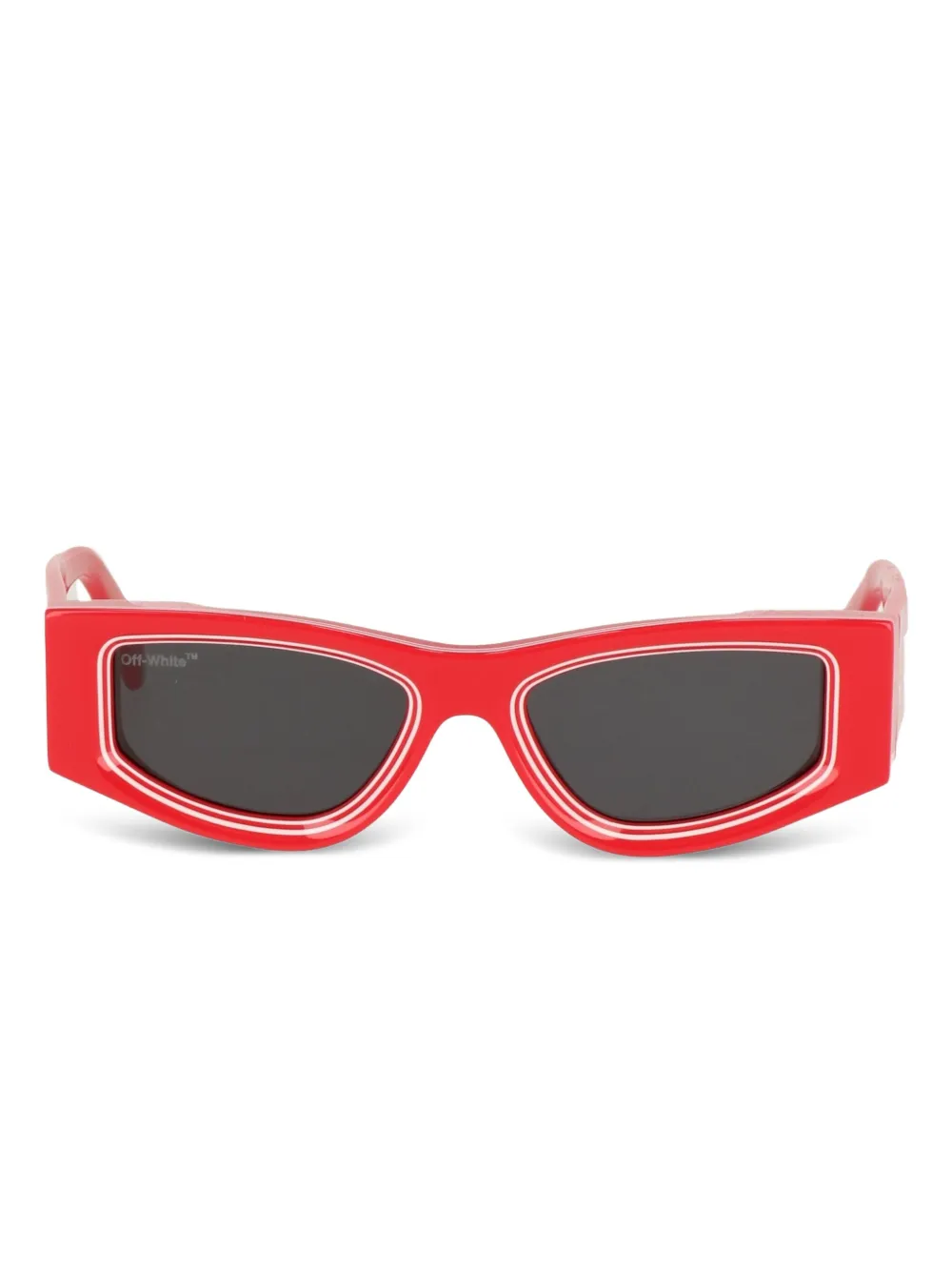 Off-White Eyewear Zonnebril met geometrisch montuur Rood