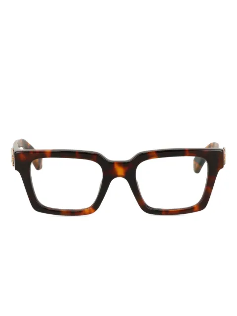 Off-White Eyewear tortoiseshell logo-plaque glasses