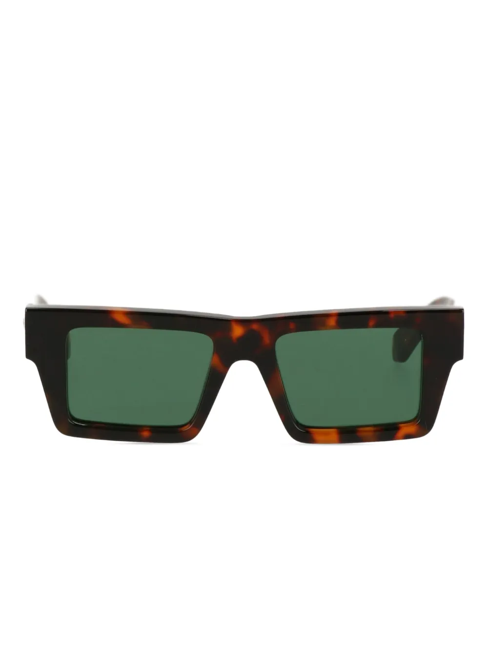 Off-White Eyewear Zonnebril met rechthoekig montuur en schildpadschild design Bruin