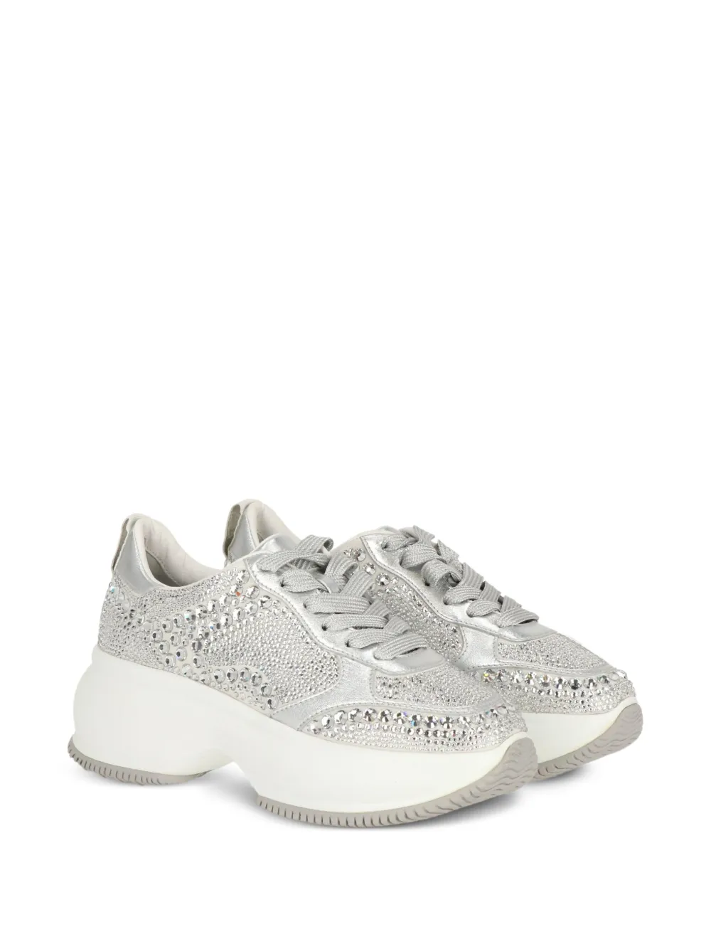 Hogan Sneakers met plateauzool en verfraaid met kristallen Wit
