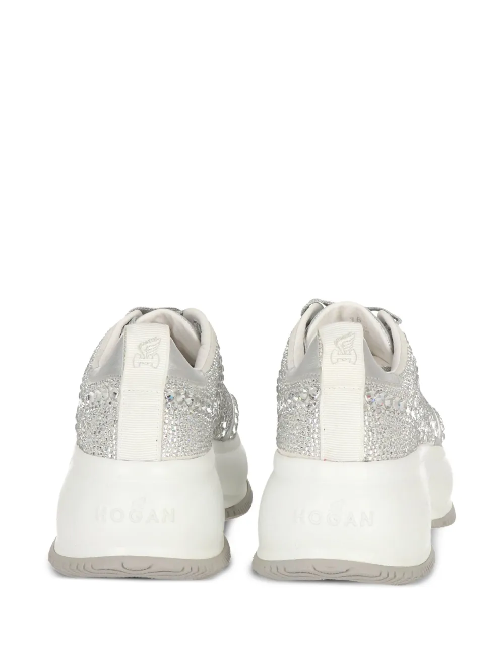 Hogan Sneakers met plateauzool en verfraaid met kristallen Wit