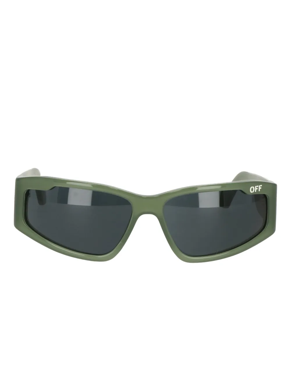 Off-white Eyewear Round-frame Shield-effect Sunglasses In Green