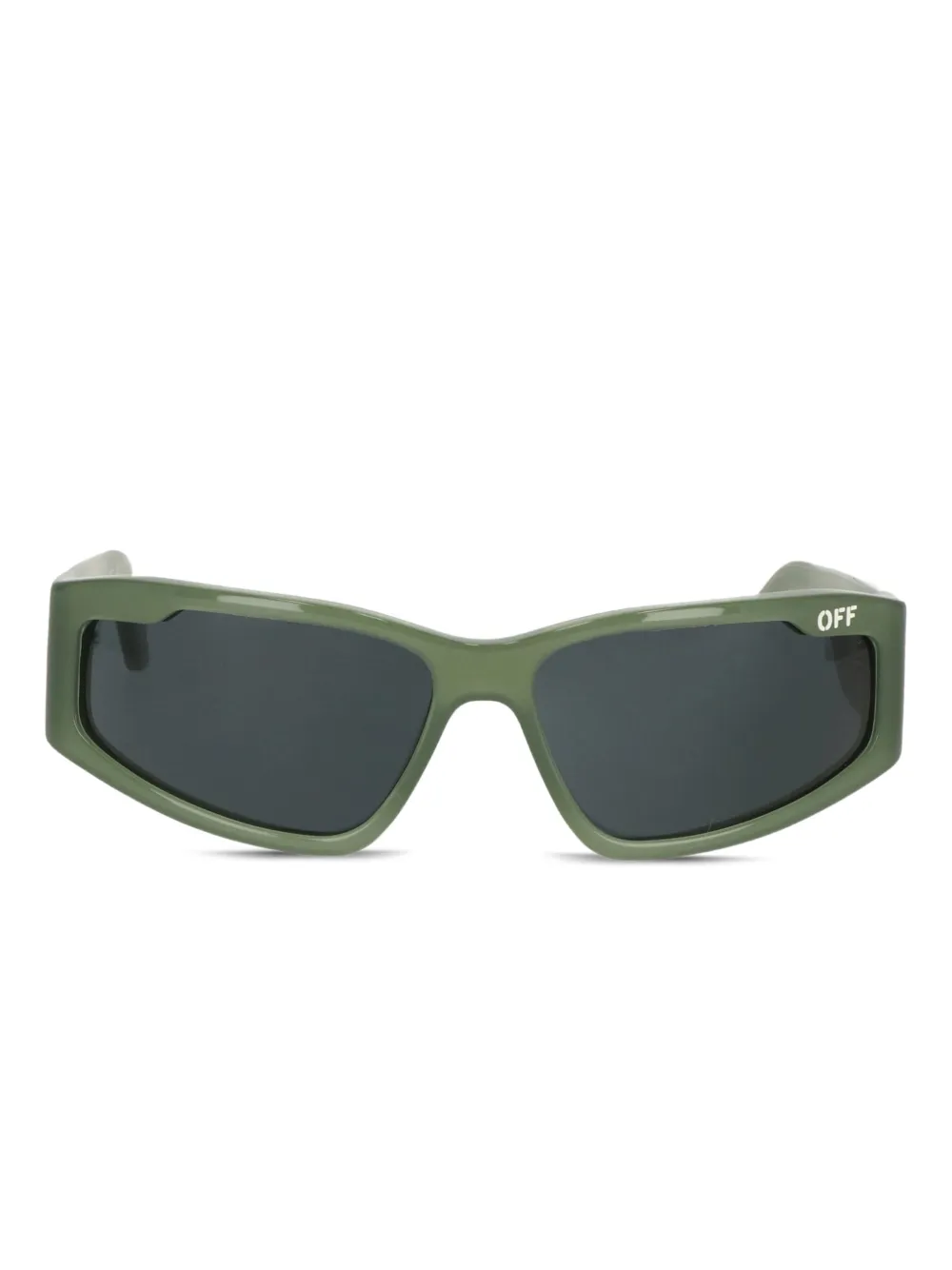 Off-White Eyewear round-frame shield-effect sunglasses Groen