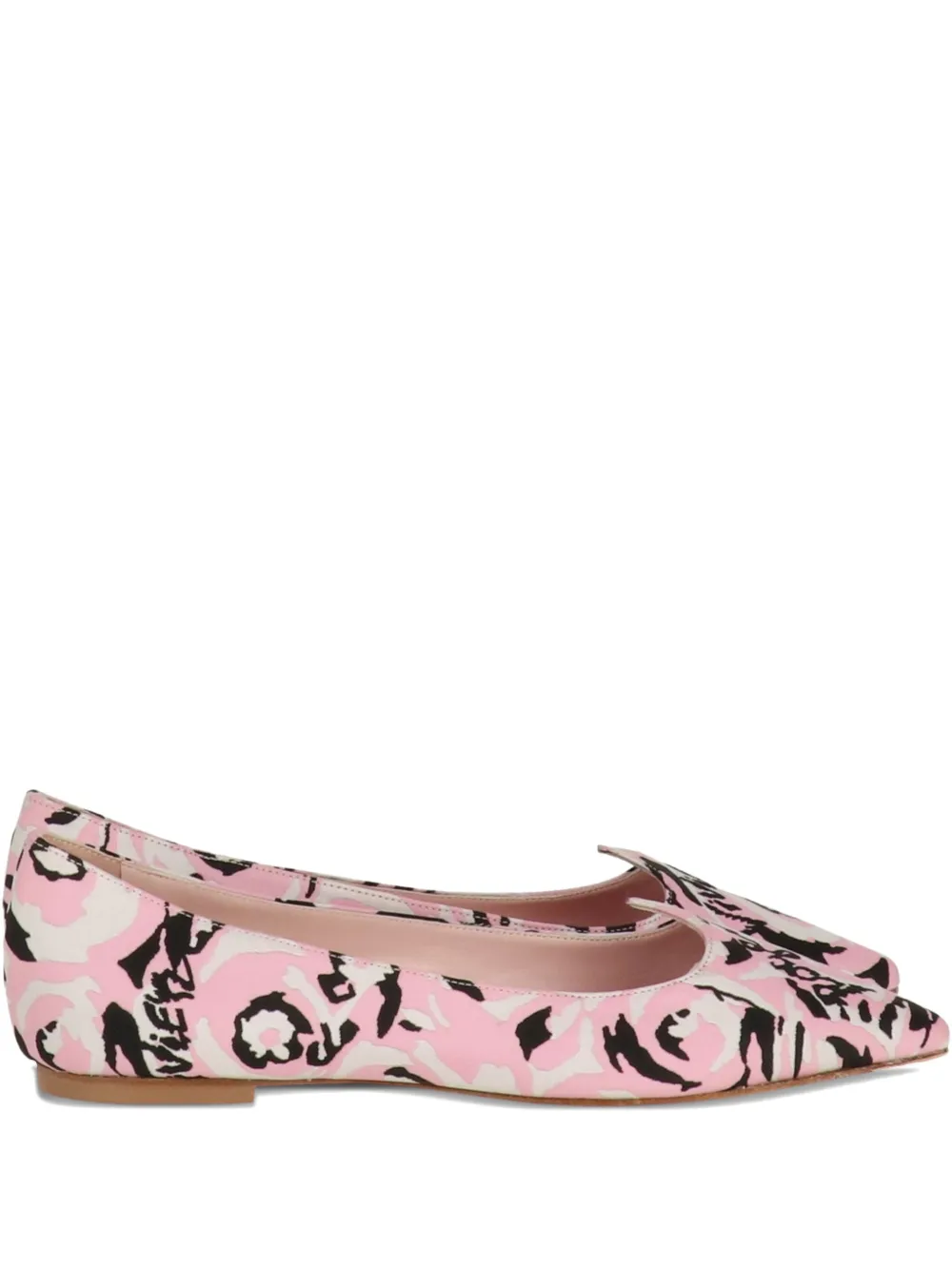 Roger Vivier leather flat pumps | Pink | Image 1