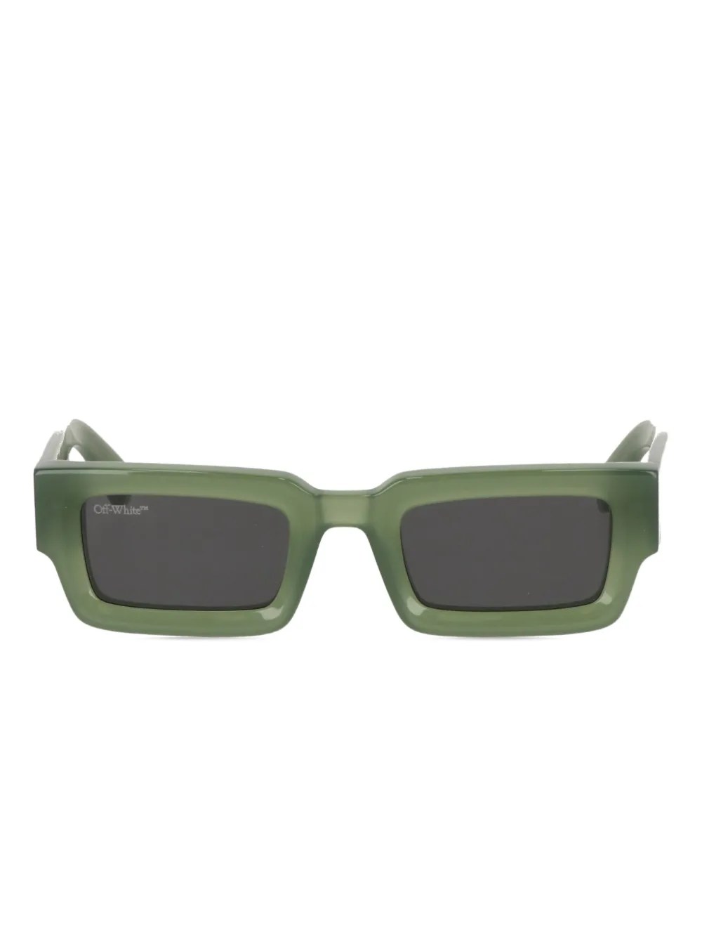 Off-White Eyewear Zonnebril met rechthoekig montuur Groen