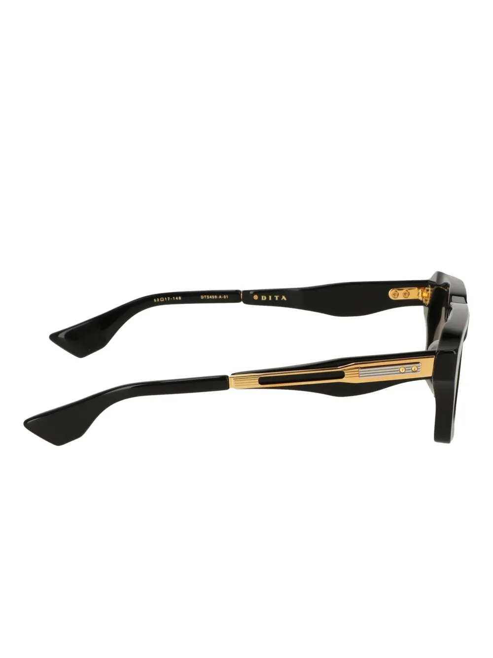 Dita Eyewear Zonnebril met vierkant montuur en gouden detail Zwart